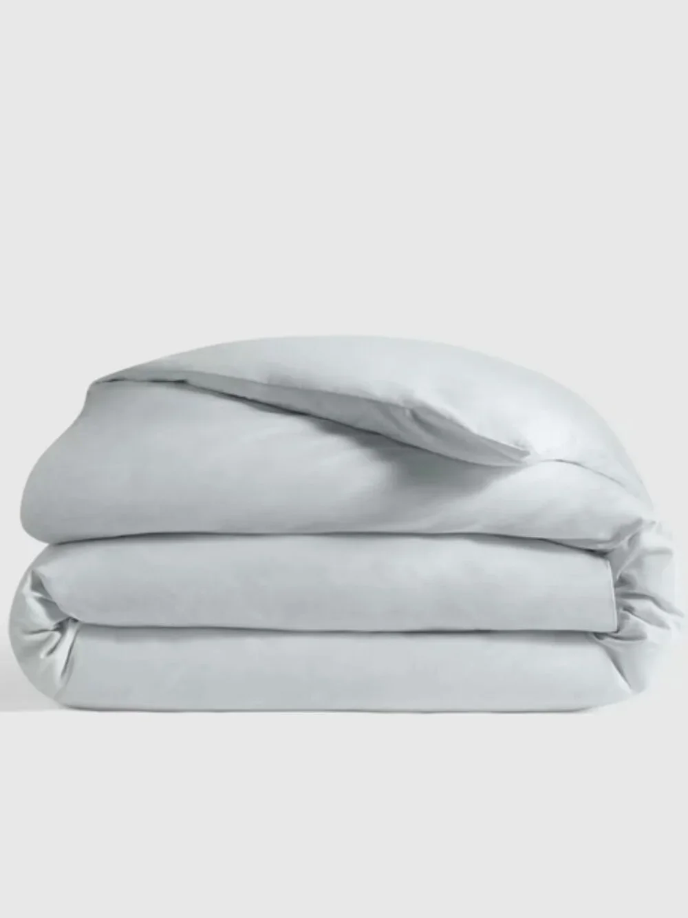 Quince Organic Crisp Percale King Duvet Cover in Mist